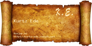 Kurtz Ede névjegykártya